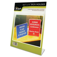 NuDell 8.5" W x 11" H Slanted Stand-Up Sign Holder