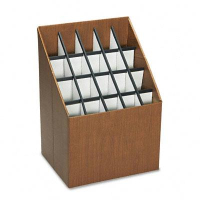 Safco 20-Compartment Upright Roll Storage File, Woodgrain