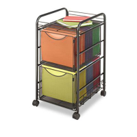 Safco Onyx Mesh Mobile Double File Cart