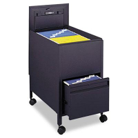Safco 17" W Locking Mobile Tub File Cart with Drawer, Black
