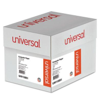 Universal 14-7/8" x 11", 18lb, 2600-Sheets, 1/2" Green-Bar Computer Printout Paper