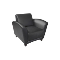 Mayline Santa Cruz VCC1BLKB Genuine Leather Lounge Chair, Black
