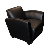 Mayline Santa Cruz VCCMBLK Genuine Leather Mobile Lounge Chair, Black