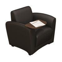 Mayline Santa Cruz VCCMTBLK Tablet Arm Genuine Leather Mobile Lounge Chair, Black