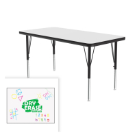 Correll Dry Erase 60" W x 24" D Activity Table, Frosty White