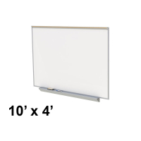 Ghent A2M410-M Premium Centurion 10 ft. x 4 ft. Porcelain Magnetic Whiteboard with Map Rail