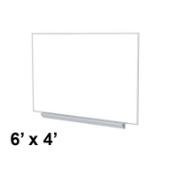 Ghent A2M46 Aluminum Frame 6 ft. x 4 ft. Porcelain Magnetic with Box Tray