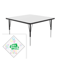 Correll Dry Erase 42" W x 42" D Activity Table, Frosty White