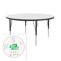 Correll Dry Erase 60" Round Activity Table, Frosty White