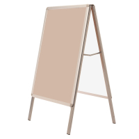 Queue Solutions 23" x 33" Double Sided A-Frame Poster Stand, Satin Aluminum