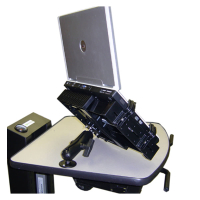 New Castle Systems B112 Laptop/Tablet holder With 7" Arm For EC, NB, PC Series Workstations (AV Carts) (Example of Use)