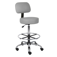 Boss B16245 Caressoft Medical Doctors Stool, Footring (Shown in Grey)