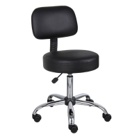 Boss Antimicrobial Caressoft Medical Doctor's Stool, Black