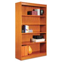 Alera BCS56036 5-Shelf Veneer Square Corner Bookcase (Shown in Medium Cherry)