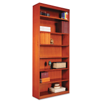 Alera BCS78436 7-Shelf Veneer Square Corner Bookcase (Shown in Medium Cherry)