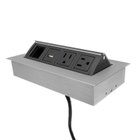 Mho 2-Power Outlet, USB-A+C Charging & Open Data Port Pop-Up Power Module 72" Cord