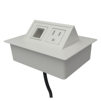 Glenbeigh Power Outlet & Open Data Port Pop-Up Power Module 72" Cord (Shown in White)