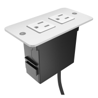 Mini-Tap 2-Power Outlet Plastic Face Mount Power Module 72" Cord (Shown in White)