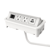Nacre 2-Power Outlet, USB-A+C Charging Port & Open Data Port Pop-Up Power Module 72" Cord