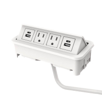 Nacre 2-Power Outlet & 2-USB-A+C Charging Port Pop-Up Power Module 72" Cord (Shown in White)
