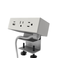 Dean 2-Power Outlet & 1-USB-A+C Charging Port Edge Mount Power Module 72" Cord (Shown in White)