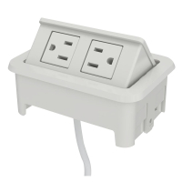 Nacre 2-Power Outlet Pop-Up Power Module 72" Cord (Shown in White)