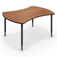 Balt Quad Height Adjustable Student Desk (Shown in Amber Cherry)