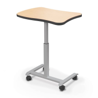 Balt MooreCo Hierarchy Grow and Roll 35" W x 24" D Height Adjustable Beluga Shape Student Desk