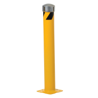 Vestil 4.5" Round Removable Bolt-On Cap Steel Pipe Bollard Post with Chain Slots