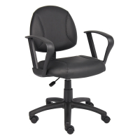 Boss B307 Deluxe LeatherPlus Mid-Back Posture Chair