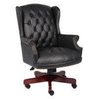 Boss B800 Traditional Wingback Button-Tufted Wood Executive Office Chair (Shown in Black)