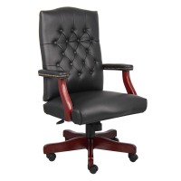 Boss B905 Traditional Button-Tufted Hardwood Executive Office Chair (Shown in Black)