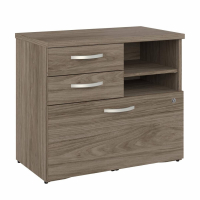 Bush Business Furniture Hybrid 30" W Low Storage File Cabinet Return, Assembled, Hickory