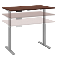 Bush 48" W x 24" D Laminate Top Electric 27" - 47" Height Adjustable Standing Desk (Shown in Harvest Cherry / Grey)