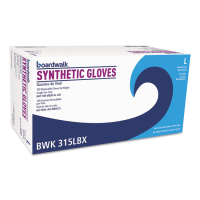 Boardwalk Powder-Free Synthetic Vinyl Gloves, Large, Cream, 4 mil, 1000/Pack