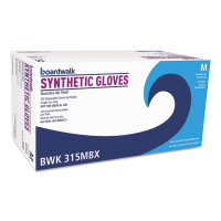 Boardwalk Powder-Free Synthetic Vinyl Gloves, Medium, Beige, 4 mil, 100/Pair