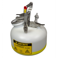 Justrite BY12755 Polyethylene 5 Gallon Disposal Safety Can, 3/8" Poly/SS Fitting