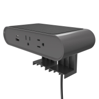 Dubbel 2-Power Outlet & 2-USB Charging Port Edge Mount Power Module 108" Cord (Shown in Grey)