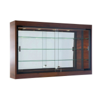 Tecno 36" Shadow Box Wall Display Case 9" D x 24" H (Shown in Mahogany with Black Frame)