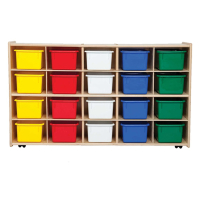 Wood Designs Contender Mobile 20 Tray Storage Unit with Trays (Shown with Assorted Trays)