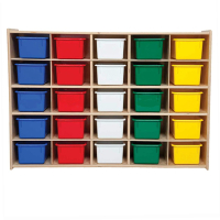 Wood Designs Contender 25 Tray Storage Unit with Trays, Assembled (Shown in with Assorted Trays)