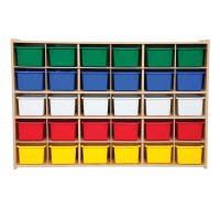 Wood Designs Contender 30 Tray Storage Unit with Trays, Assembled (Shown with Assorted Trays)