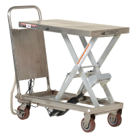 Vestil Partially Stainless Steel Linear Actuated Elevating Cart 500 lb Load 19.5" x 32"
