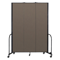 Screenflex Freestanding 96" H Mobile Configurable Fabric Room Dividers (Shown in Walnut)