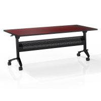 Mayline Flip-N-Go LF2448T 48" W x 24" D Nesting Training Table (Shown in Cherry with Black Base)