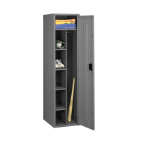 Tennsco Assembled Combination Steel Lockers - without Legs - Shown in Medium Grey
