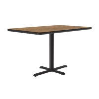 Correll 30" x 48" Cafe and Breakroom Table, Cross-Base (Shown in Oak)