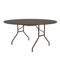 Correll 60" Round 0.75" High Pressure Top Folding Table (Shown in Walnut)