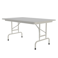 Correll 48" W x 30" D Height Adjustable 22" to 32" Rectangular Melamine Folding Table (Shown in Granite)
