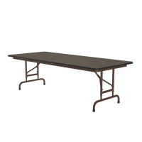 Correll 72" W x 30" D Height Adjustable 22" - 32" Rectangular 0.75" High Pressure Top Folding Table (Shown in Walnut)